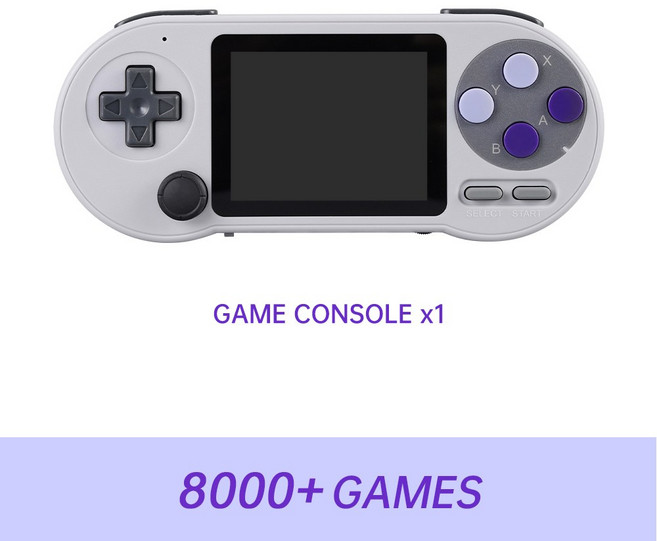 비디오 게임기 휴대용 게임 콘솔 IPS 스크린 레트로 TV 플레이어 AV 출력 내장 6000 + 게임 SF2000 3 인치, Only Console