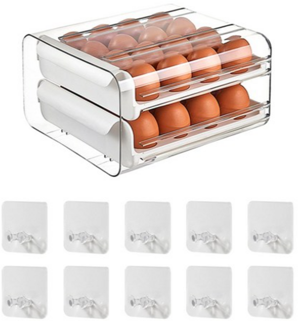 구디푸디 32구 계란 트레이 + 코드걸이 10p 세트, ALL WHITE, 3세트