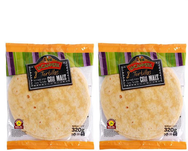 라카나스타 옥수수 앤 밀 또띠야 20cm, 320g, 2개