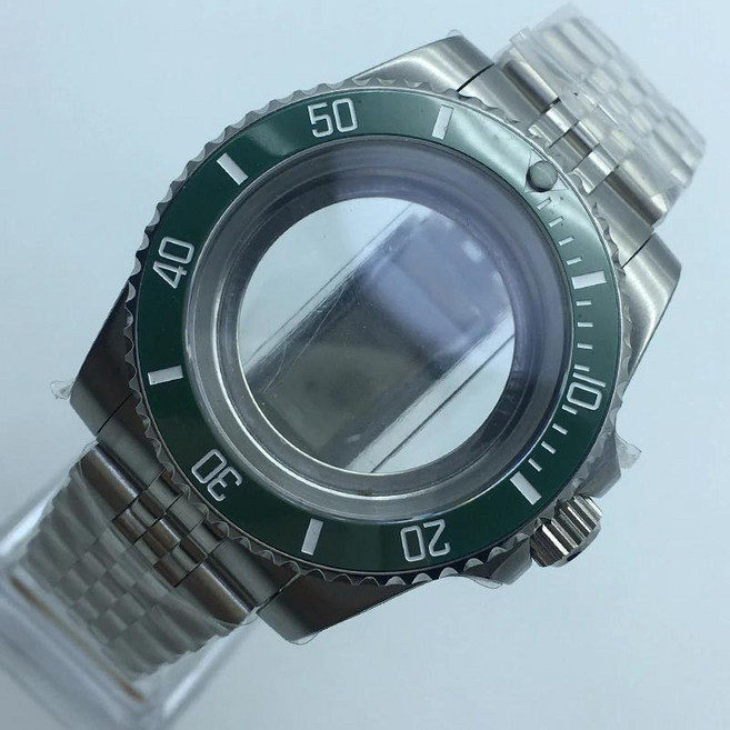 시계 케이스 주빌리 브레이슬릿 사파이어 글래스 미요타 무브먼트 다이버 모드용, 1개, 3. Watch case strap 15