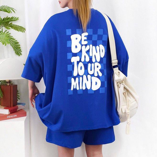 [제니블리] 비카인드 반팔 반바지 셋업 5XL 3COLOR // 국내생산 55~99까지 여름 빅사이즈 오버사이즈 츄리닝 트레이닝 세트