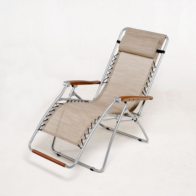 Homelong K3躺椅 台灣製造 無段式 午睡涼椅, 亞麻色