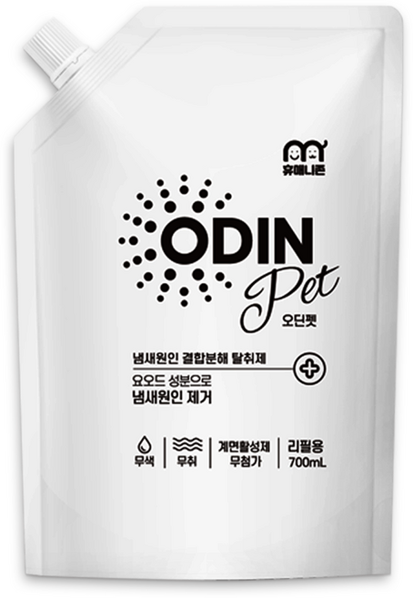 (탈취제 미국 아마존 판매 1위 동일성분) 휴매니존 오딘펫 700ml 리필용 강아지 고양이 모래 소변 오줌 배변냄새 스프레이 제거, 1개