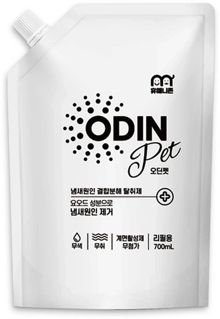 (탈취제 미국 아마존 판매 1위 동일성분) 휴매니존 오딘펫 700ml 리필용 강아지 고양이 모래 소변 오줌 배변냄새 스프레이 제거, 1개 - 쿠팡