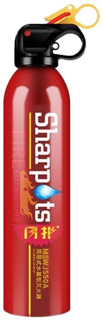 Sharpts 水基型滅火器 汽車家用小型滅火器 600g大容量 紅色 MSWJ550A, 1個