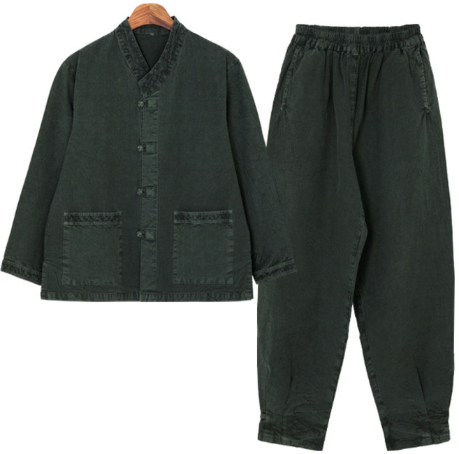 [아리랑의 봄] 20수 V넥 남녀공용 저고리 바지 한 벌