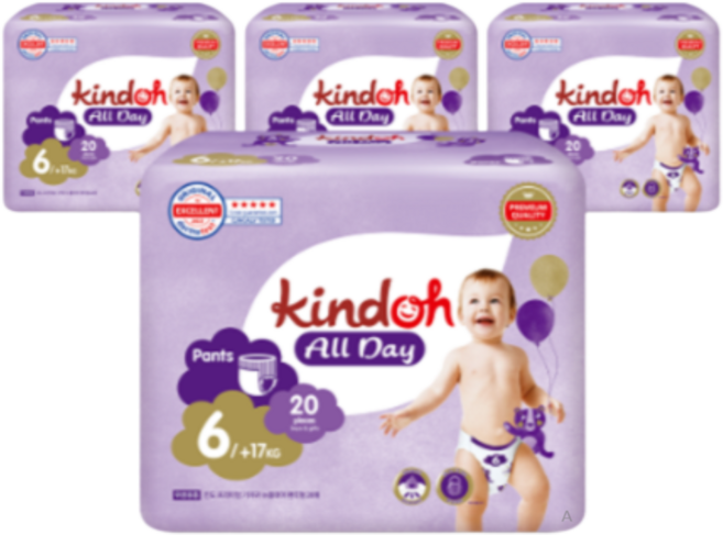 킨도 프리미엄 뉴올데이 밴드형 기저귀, 6단계, 1120매