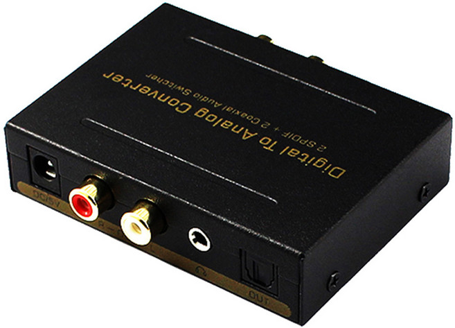 易控王 數位轉類比轉換器 2路同軸 光纖轉L/R立體聲/SPDIF/3.5mm, 1個, 50-502-05