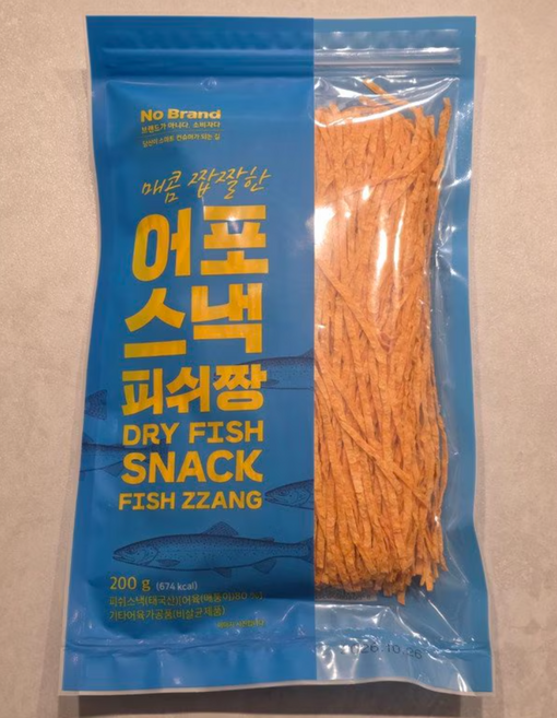 노브랜드 어포스낵 피쉬짱 200g 간편 맥주 마른 안주 어육가공품, 1개