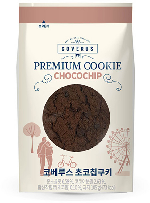프리미엄 초코칩 쿠키 1곽 6봉, 105g, 6개