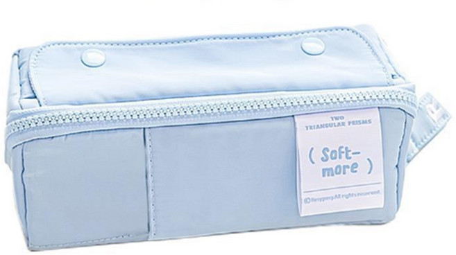 파스텔 컬러 캔버스 천 대용량 가벼운 중학생 고등학생 필통, 1개, 03:스카이블루