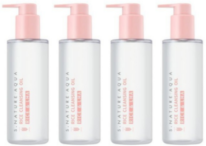 에스네이처 아쿠아 라이스 클렌징 오일 200ml, 4개