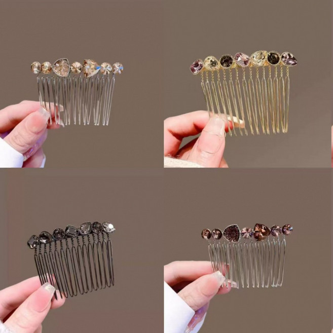 ZMBIRD 예쁜 크리스탈 여성 잔머리 헤어빗핀 4종세트 N3631