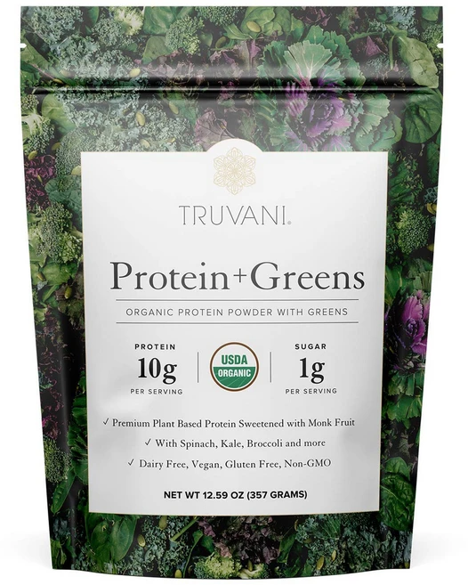 TRUVANI Protein + Greens powder 트루바니 프로틴 + 그린 파우더 357g, 1개 - 쿠팡