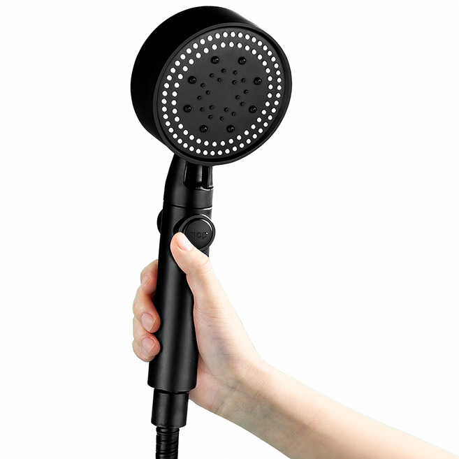 다판다지니 초고압 절수 샤워기 헤드 수압상승 고압 3단 조절 온오프 샤워기, 다크블랙, 1개