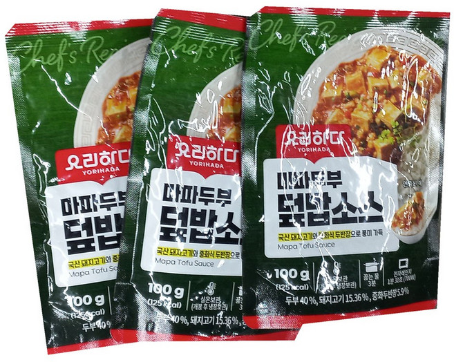 요리하다 마파두부 덮밥소스, 3개, 100g