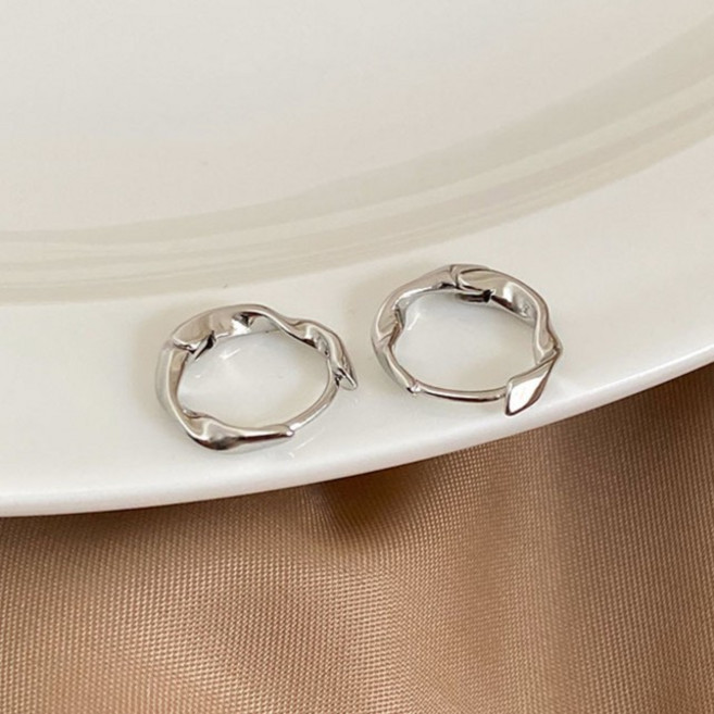 프롬무드 뫼비우스 꼬임 원터치 925 은침 링 귀걸이