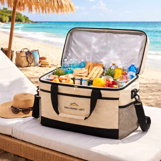 드리밍로프트 캠핑아이스백 보냉가방, 30L, 베이지