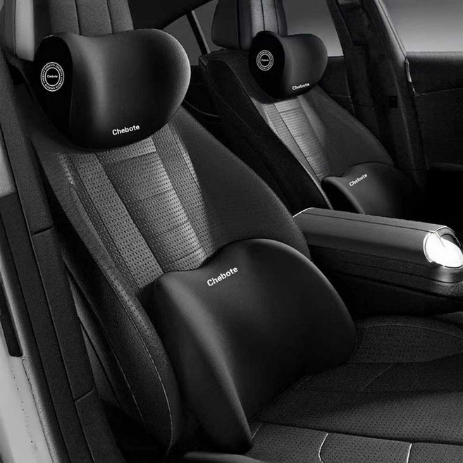 다온뷰 차량 허리쿠션 메모리폼 통풍 자동차 등받이, 블랙