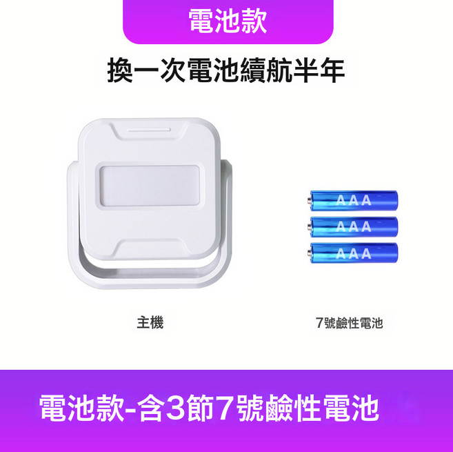 門口歡迎光臨感應器進門提醒店鋪超市叮咚迎賓門鈴語音播報器, SF12S 電池款(含3節7號鹼性電池):一個