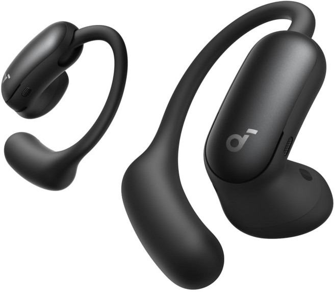 Anker의 Soundcore AeroFit 2 Pro 듀얼 폼 이어버드 개방형 및 능동형 소음 제거 폼 폼용 5단계 조정 가, 01 검은색