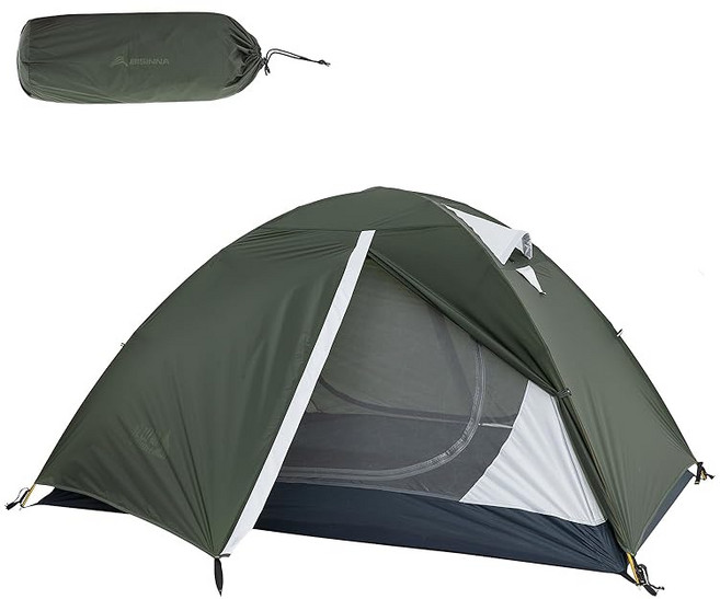 BISINNA 텐트 투어링 돔 솔로 캠프 아웃도어 등산 방재용 자전거 적재 이중층 자립식 12인용 내수압3000mm 경량 콤팩트 방풍 통기 설치운영 간단 수납봉투+설명서 첨부 초보