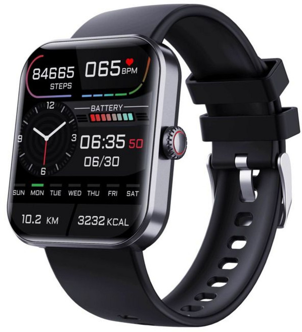 비브랜드 스마트 혈당 측정기 워치 혈압 심박수 연속 건강관, A. 검은색