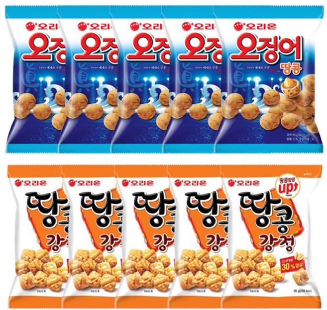 오리온(오징어땅콩+땅콩강정), 5세트, 145g