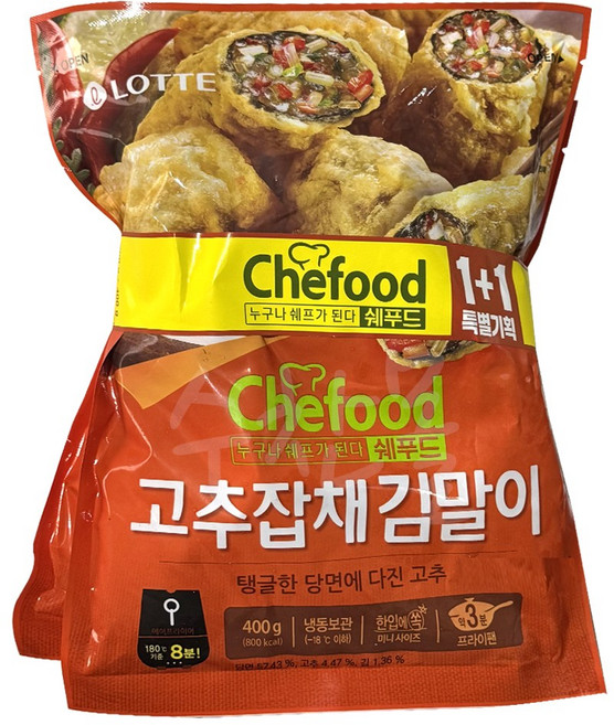 롯데푸드 김말이 고추잡채 400g+400g, 400g, 2개