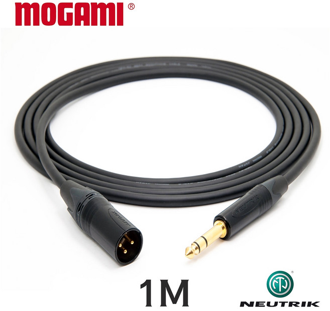 MOGAMI 2534 XLR(수) + 55(TRS) 모가미 뉴트릭 골드 케이블 1M, 1개