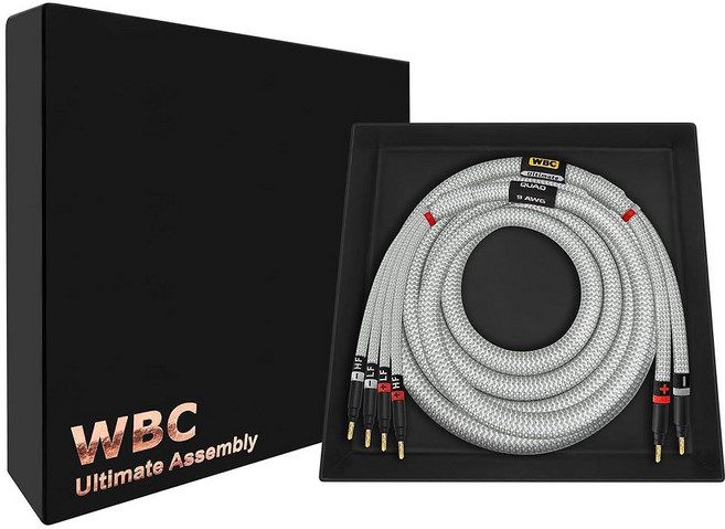 WORLDS BEST CABLES 3m(10피트) 얼티밋 - 9AWG - 울트라 퓨어 OFC - 프리미엄 오디오 애호가 HiFi 바이와이어 싱글 스피커 케이블 센터 채널용, WORLDS BEST CABLES 3m(10피트) 얼티, 1개