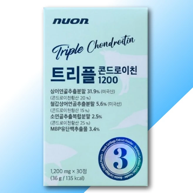 뉴온 콘드로이친 트리플 1200 뼈 관절건강 30정 상어연골 철갑상어연골 소연골 MBP유단백 - 쿠팡