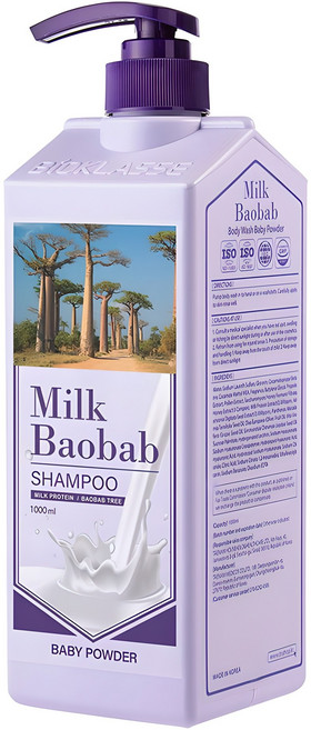 밀크바오밥 샴푸 베이비파우더향, 1L, 1개