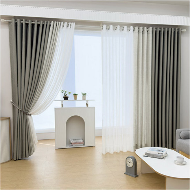 [지나송] 로얄시그니처 5중구조 방한 암막커튼+코디커튼+커튼봉(중형)