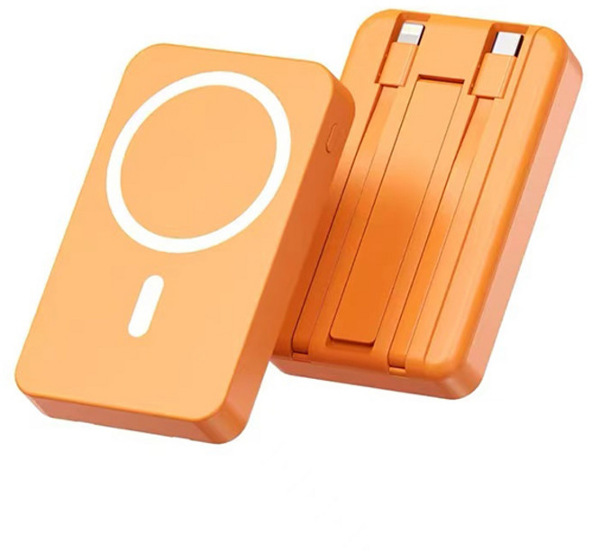 20000mAh 防爆電芯 無線磁吸行動電源 可上飛機 折疊支架, 愛馬橙【有線22.5W+無線磁吸15W】, 愛馬橙, AK04