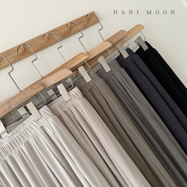 HANI MOON 夏日涼感細褶寬褲