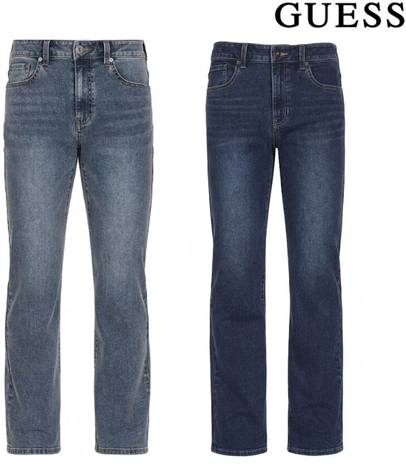 게스 남성 하이라이즈 스트레이트 일자핏 데님 청바지