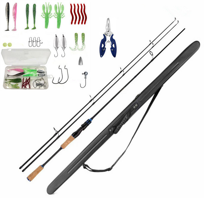 럭키싱 루어낚시대세트 스피닝 초릿대 쌍팁M+ML 낚시가방 하드케이스 다용도 바다민물낚시, 1.8m