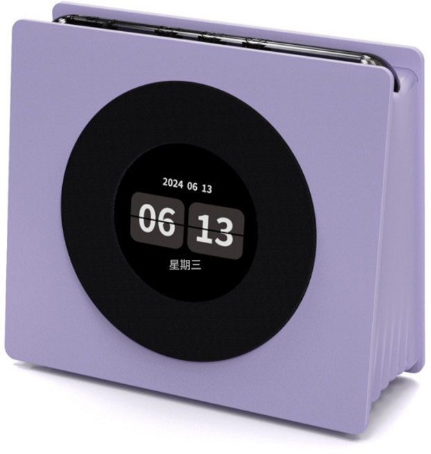 新款懸浮動態歌詞藍牙音箱無線桌面時鐘音響黑膠復古白噪音氛圍燈, 1個, 紫羅蘭