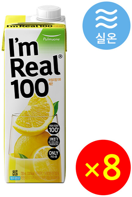 아임리얼 100 레몬, 8개, 730ml