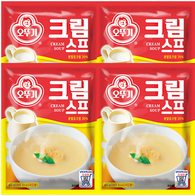 오뚜기 크림 스프, 80g, 4개