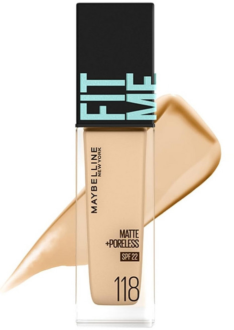 MAYBELLINE FIT ME 메이블린 핏미 파운데이션 보틀타입, 1개, 118 밝은 피부색(옐로우계)