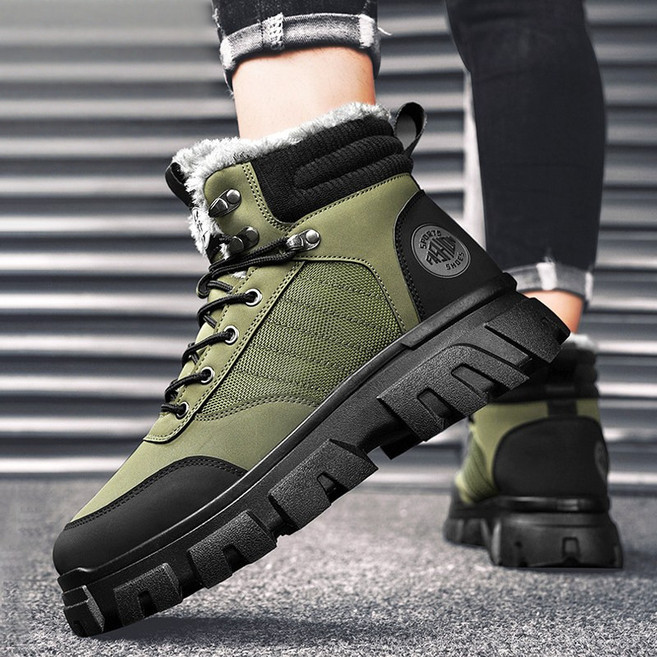 Modern Fashion 남자 트렌디 기모 런닝화 하이탑 방한 운동화 W95