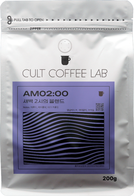 컬트커피랩 다크초콜릿 코코아 스모키 묵직한 새벽 2시 블렌드 커피원두, 200g, 1개, 에스프레소(고움)
