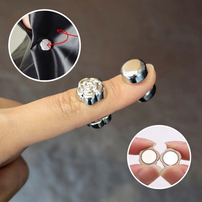 나오유 옷깃 여밈 자석 마그네틱 버클 브로치 스카프 고정 2P, 1개, SN.자석 플라워세트