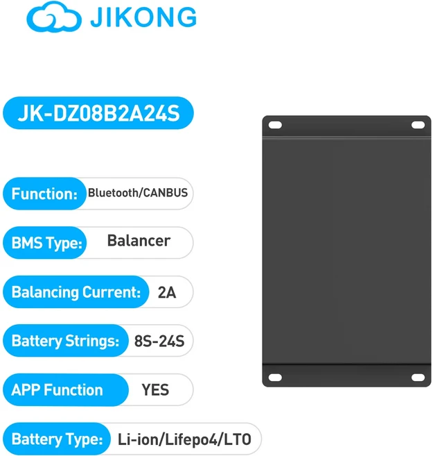 JIKONG 2A 4A 5A 스마트 액티브 밸런서 4S 8S 10S 16S 20S 21S 22S 리튬인산철/리튬이온/LTO 배터리 균형, 02 JK-DZ08B2A24S