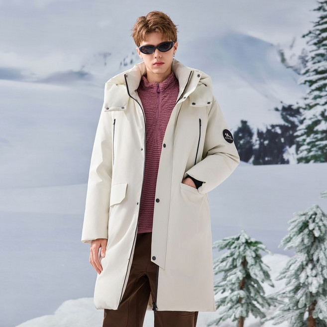 ULTRA TRAIL 連帽羽絨外套 中長版保暖防風羽絨服