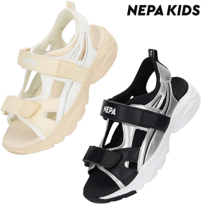 [정상가: 79 000원] 네파키즈 남아 여아 공용 샌들 내구성 우수 벨크로 찍찍이 경량 미끄럼 방지 편안한 착용감 여름 일상 등교 물놀이 워터파크 계곡 바다 해변 아쿠아슈즈