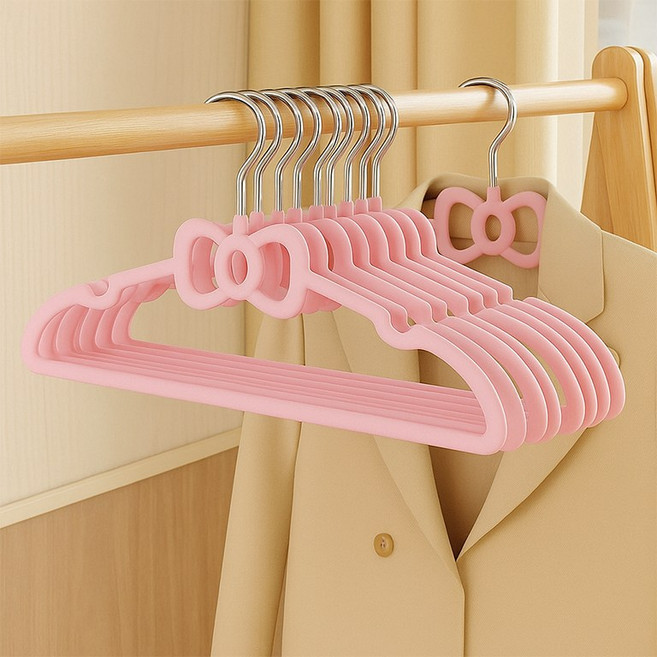 디아브 러블리 키티 리본 옷걸이 논슬립 원룸 자취 방꾸미기 인테리어 소품, 10개, 화이트