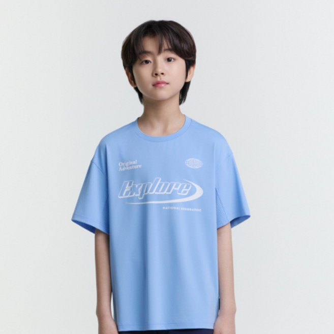 내셔널지오그래픽 키즈 K252UTS913 프로즌 에어로쿨 메쉬 반팔 BLUE 959461